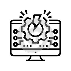overload system line icon vector illustration