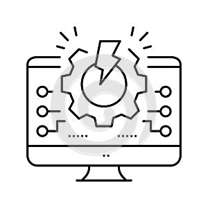 overload system line icon vector illustration