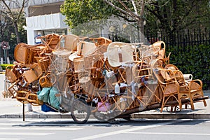Overloaded chinese transport cart