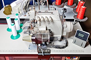 Overlocker and sewing machine as industrial equipment for light industry in a clothing factory