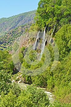 The overlook of Bisheh waterfall , Zagros forests of Lorestan , Iran