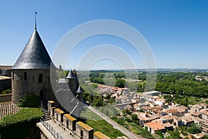 Overlook at the carcassonne chateau