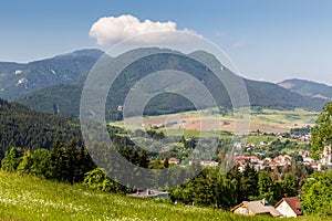 Overlook of the city of Ruzomberok in Slovakia