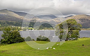 Overlook of Coniston Water in Lake District