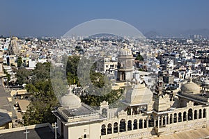 Overlook of a Crowded City from Palace, Udaipur, INdia