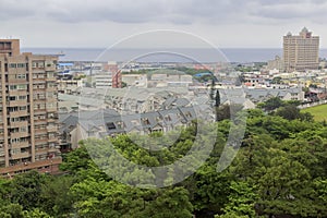 Overlook seaside of hualien county in cloudy day