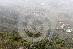 Overlook tianzhushan mountain in the fog photo