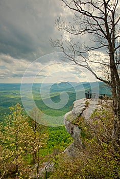 An overlook at the top of Caesar`s Head mountain.