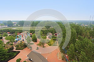 Overlooking the amusement park