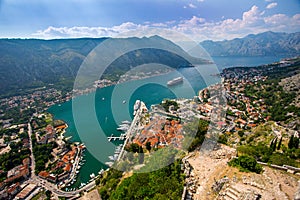 Overlooking the Bay of Kotor in Montenegro