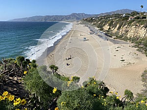Overlooking the beach at Point Dume in Malibu, California