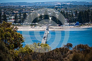 Overlooking the causeway to Granite Island, Victor Harbor, South Australia.