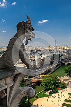 Overlooking the Eiffel Tower at a summer day