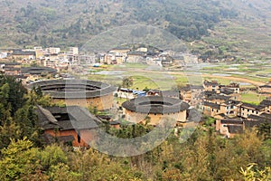 Overlooking fujian tulou Earthen in china