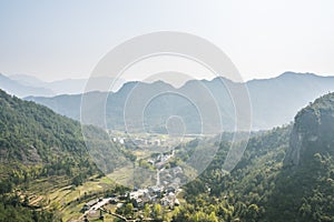 Overlooking mountain village