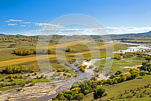 overlooking Nuanhe River autumn scenery