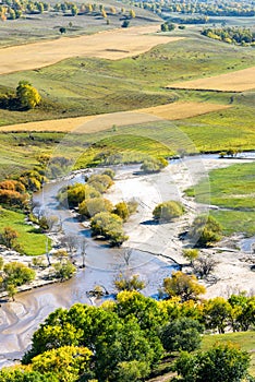 overlooking Nuanhe River autumn scenery