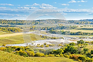 overlooking Nuanhe River autumn scenery