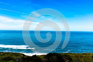 Overlooking the Pacific Ocean at Thornton State Beach, Daley City - San Francisco Bay Area, California