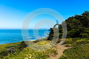 Overlooking the Pacific Ocean at Thornton State Beach, Daley City - San Francisco Bay Area, California