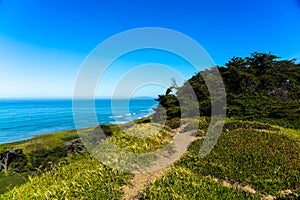 Overlooking the Pacific Ocean at Thornton State Beach, Daley City - San Francisco Bay Area, California