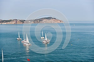 Overlooking the Penglai Pavilion Lighthouse from afar