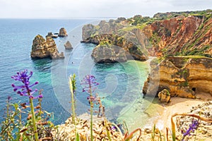 Overlooking Praia do Camilo, beach near Lagos in the Algarve, Portugal photo