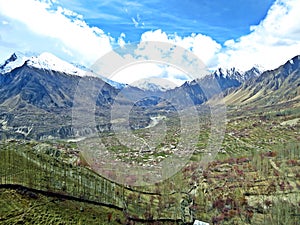 overlooking prestine Hunza Valley, Karakoram Highway, Pakistan photo