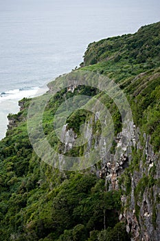 Overlooking a rock on the coast of Eua Island in Tonga