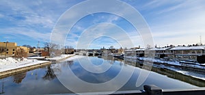 Overlooking the rock river in Fort Atkinson from the glacial River bike trail