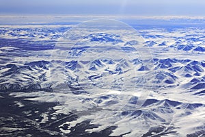 Overlooking the snow mountains on plane, adobe rgb