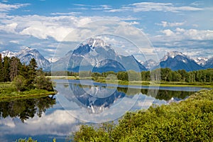 Overlooking Teton Mountains from Oxbow Bend Turnout