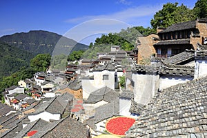 Overlooking typical chinese traditional house of the anhui style, adobe rgb