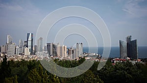 Overlooking urban & sea skyline,china QingDao(tsingtao).