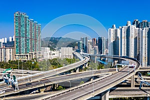 Overlooking viaduct in Hong Kong China
