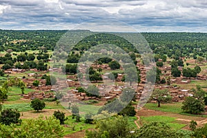 Overlooking view of a gurunsi village in Southwest Burkina Faso