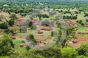 Overlooking view of a gurunsi village in Southwest Burkina Faso