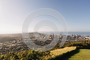 Overlooking view of honolulu hawaii in USA