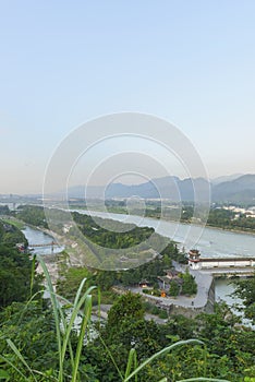 Overlooking water conservancy at dujiangyan