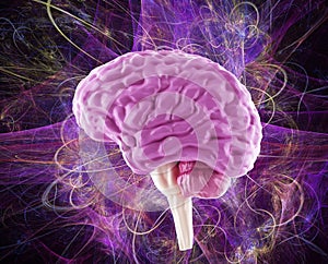 Overmind, brain activity, colored human brain model