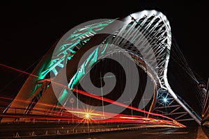 Overpass lit up at night