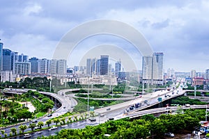 Overpass in modern city,Nanning,China