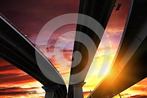 Overpass silhouette and sky