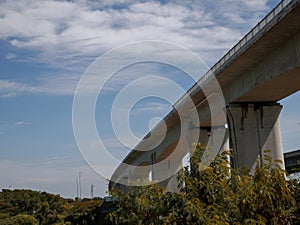 Overpasses built for high-speed rail lines...