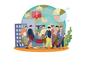 Overpopulation Illustration concept on white background