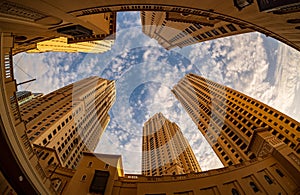 Overpowering view of hotels in JBR Beach area of Dubai