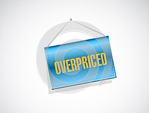 overpriced hanging blue sign concept