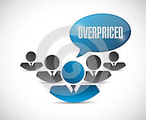 overpriced team sign warning sign concept photo