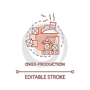 Overproduction red concept icon