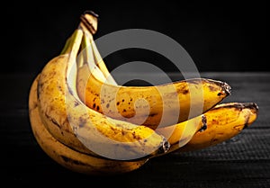 Overripe spotted bananas